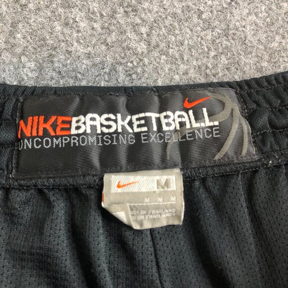 Nike Shorts Mens MEdium Black Red Dazzle Shiny Basketball Baggy Vintage Y2K - Picture 3 of 10